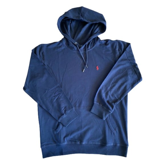 NWT Polo Ralph Lauren Men’s Navy Double Knit Hoodie & Jogger Set Size Medium - Picture 2 of 6